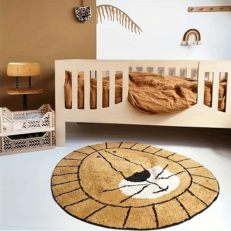 Schattig Dieren Vloerkleed – Fluffy Zacht Ronde Mat, Antislip Pluche Tapijt voor Kinderkamer en Woonkamer - Image 5