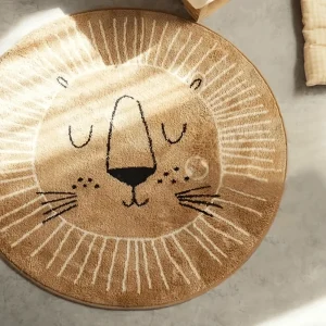 Schattig Dieren Vloerkleed – Fluffy Zacht Ronde Mat, Antislip Pluche Tapijt voor Kinderkamer en Woonkamer