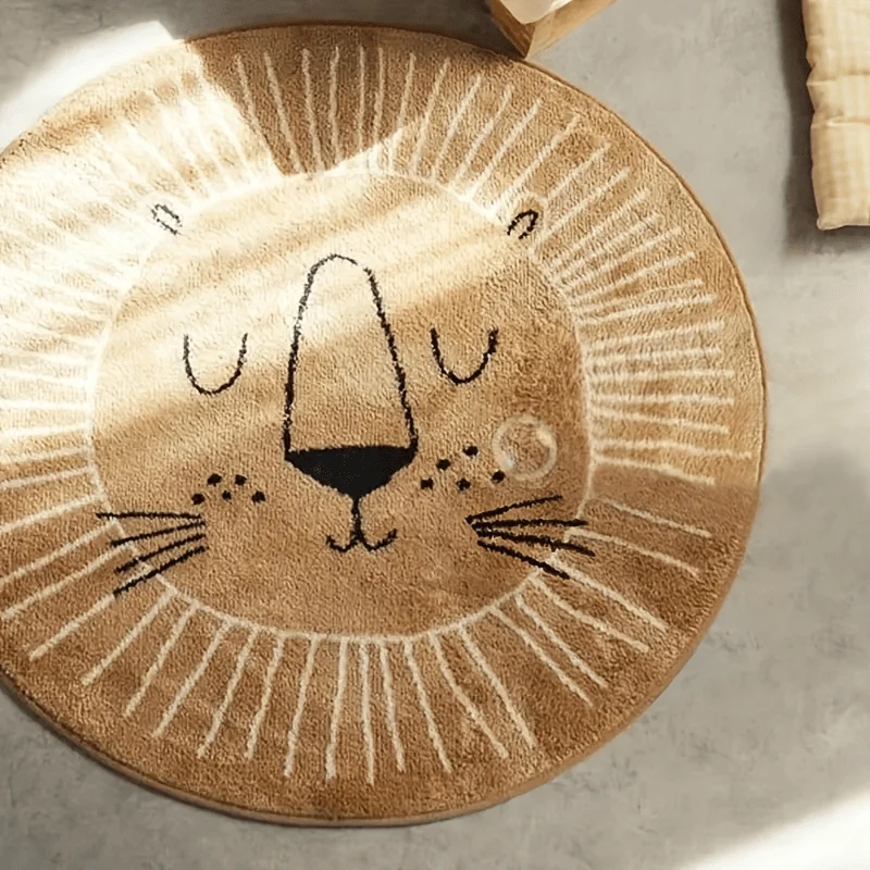 Schattig Dieren Vloerkleed – Fluffy Zacht Ronde Mat, Antislip Pluche Tapijt voor Kinderkamer en Woonkamer - Image 7