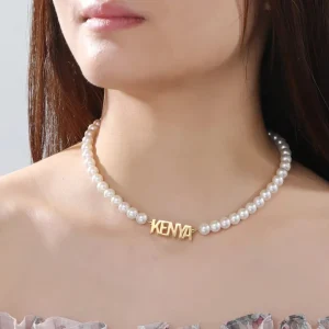 Moederdag Cadeau Ketting Dames Parel Naam Hanger
