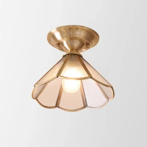 Minimalistische Eenspoeds Plafondlamp in Messing