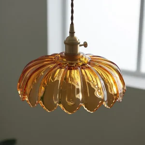 Glazen Bloem Plafondlamp Industrieel Pendellicht
