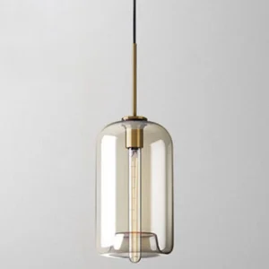 Hanglamp Cognac Glas Modern Minimalistisch 1-Lichts Verlichting Voor Eettafel