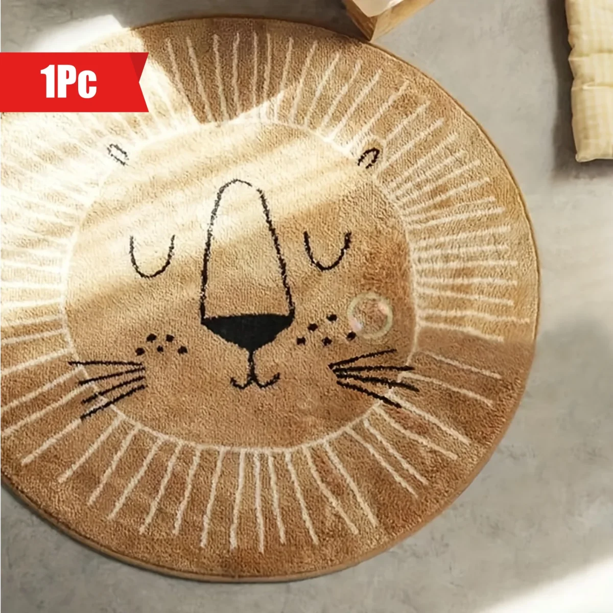 Schattig Dieren Vloerkleed – Fluffy Zacht Ronde Mat, Antislip Pluche Tapijt voor Kinderkamer en Woonkamer - Image 3
