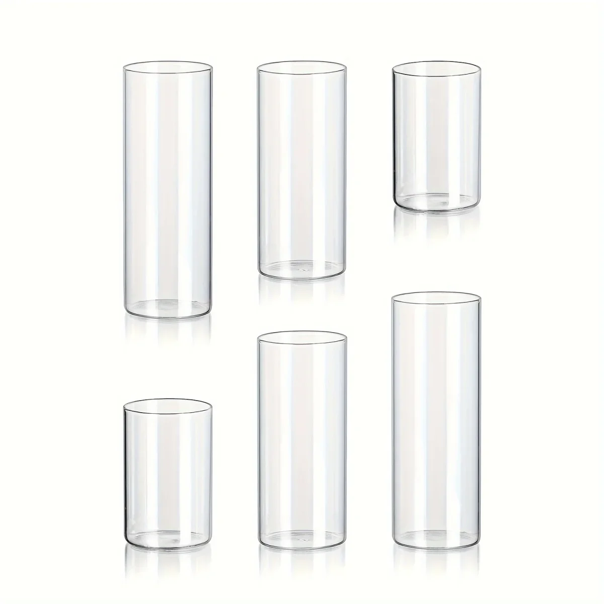 Set van 6 glazen kandelaar - Romantische hurricane houders met gelakte afwerking, perfect voor kerst, Halloween, Pasen en meer - Image 6