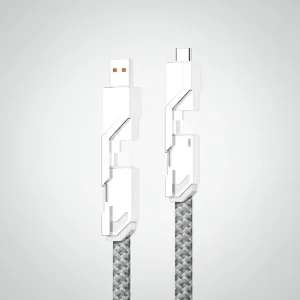 USB Kabel Multi Oplader Snel Opladen Anti Knop Nylon 4 In 1