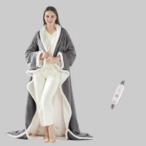 Elektrische Deken Flanel Verwarmd Poncho Warmte Instelbaar