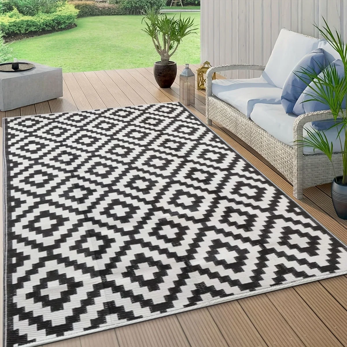 Handgeweven Waterdicht Buiten Tapijt - Weerbestendig en Kleurvast, Perfect voor Kamperen, Terrassen en Tuinen - Image 7