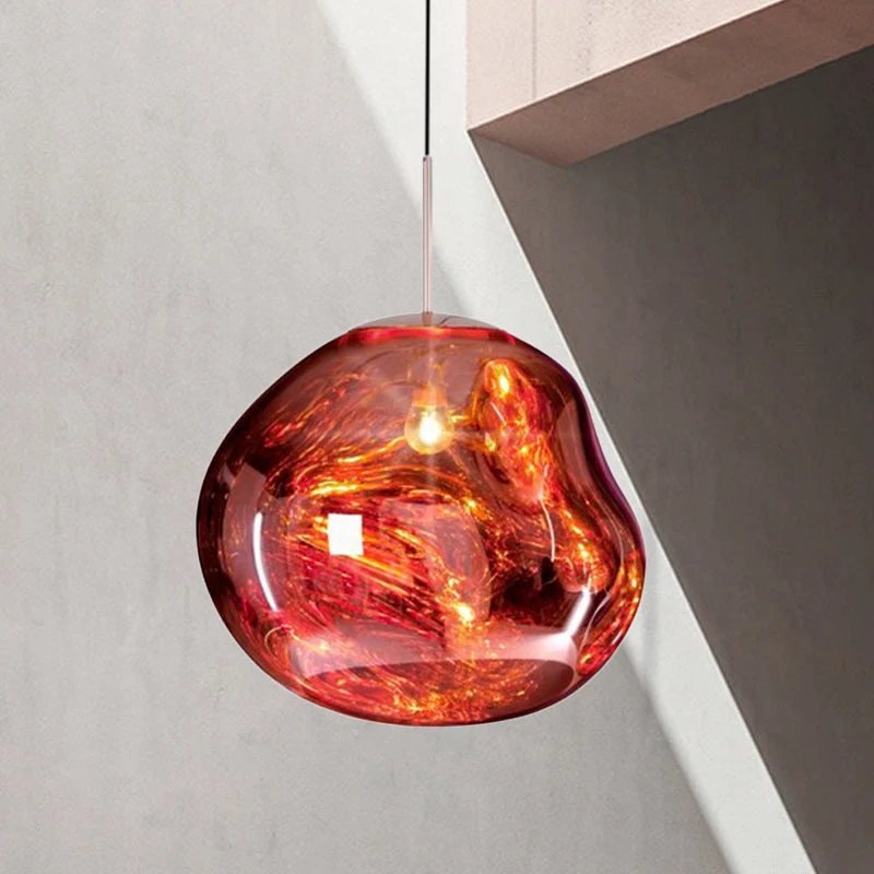 Moderne Hanglamp Zilver/Rood Glas 1 Licht Eetkamer Plafondlamp - Image 7