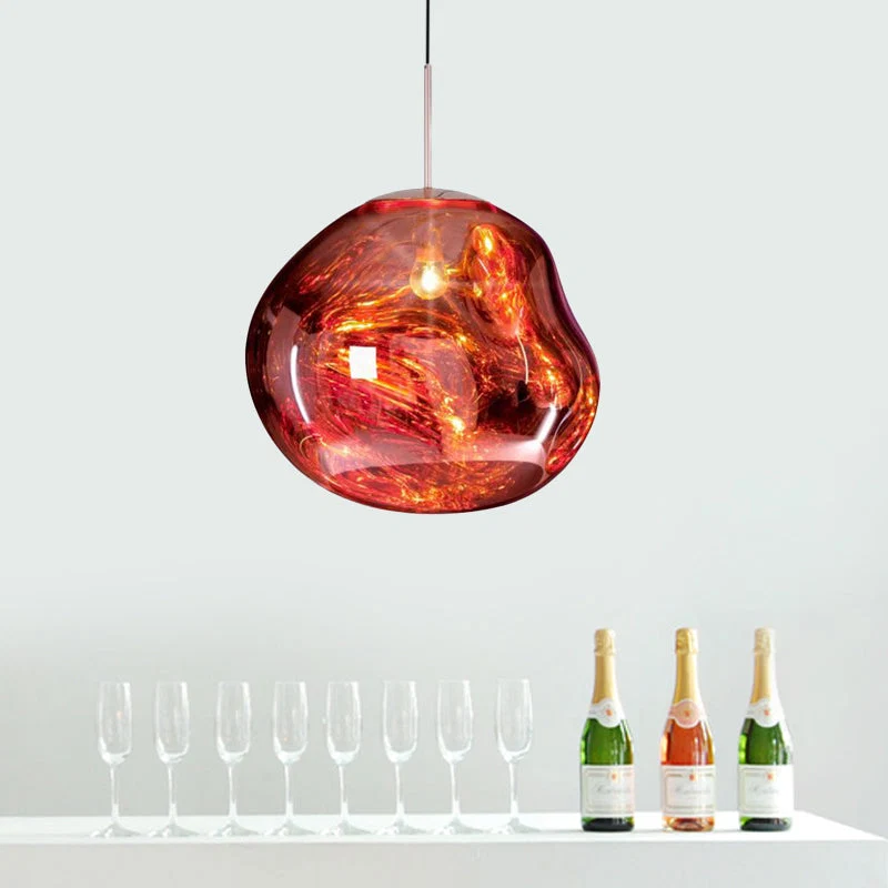 Moderne Hanglamp Zilver/Rood Glas 1 Licht Eetkamer Plafondlamp - Image 9