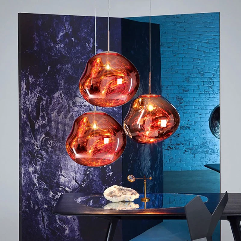 Moderne Hanglamp Zilver/Rood Glas 1 Licht Eetkamer Plafondlamp - Image 3