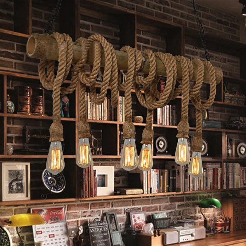 IndustrialBamboo - Verstelbare Plafondlamp met Bamboe en Verstelbaar Touw - Image 8