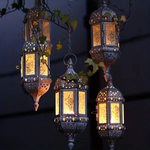 Retro Marokkaanse Kaarshouder - Metalen Lantaarn voor Thuis & Kerstdecoratie
