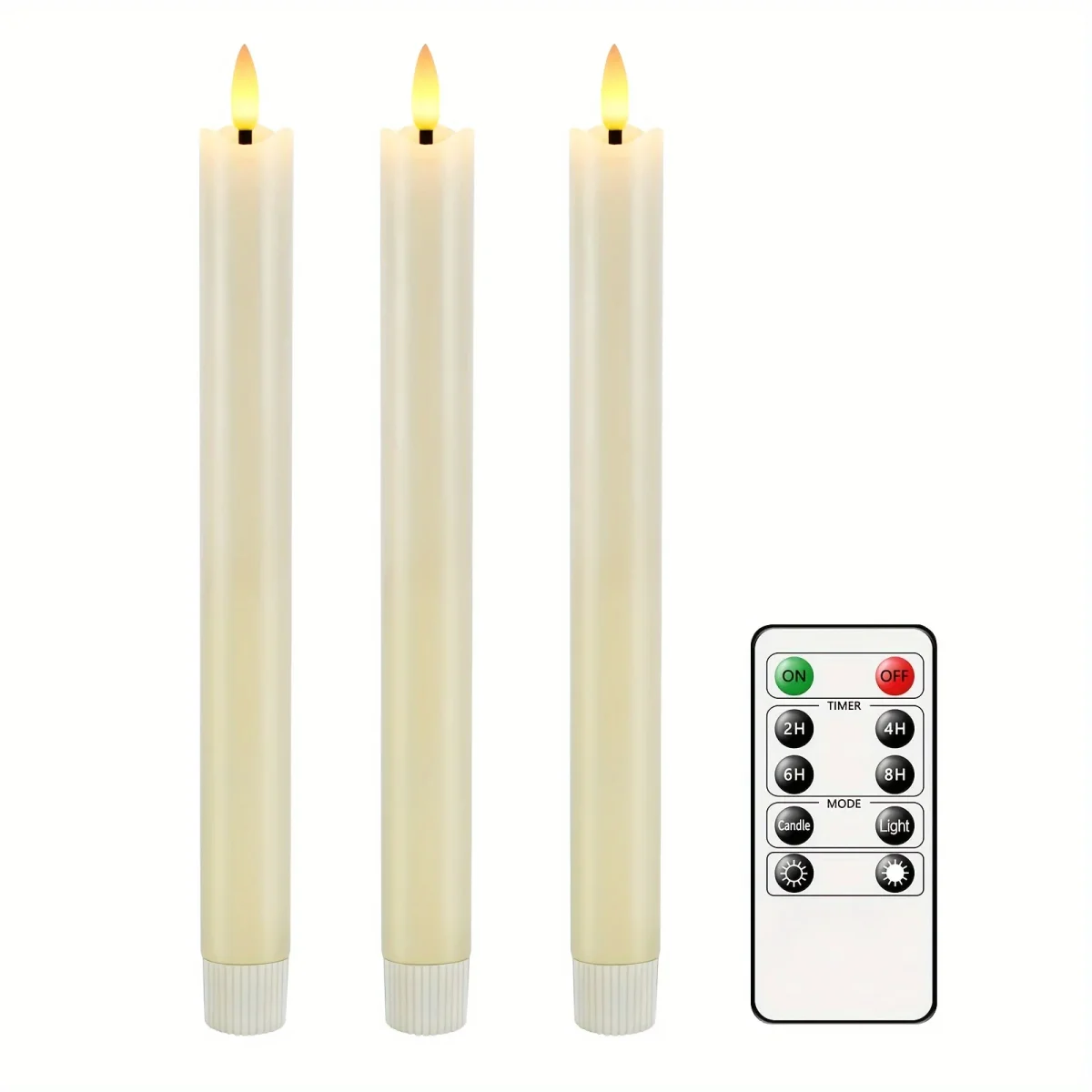 6x Echte Was Flameless Kegelkaarsen - Met Afstandsbediening, Ivoor Wit LED Kaarsen Voor Tafel- en Bruiloftdecoratie - Image 9