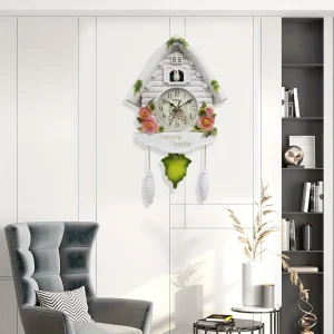 Nordic Koekoeksklok met Vogelhuisje - Dag- en Uuralarm, Pendelklok voor Woonkamer en Kantoor Decoratie