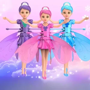 Bambola Volante Gioco Bambini Ali LED Fatina Magica