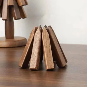 Table Mat Houten Walnoot Hittebestendig Decoratieve Onderzetter Set
