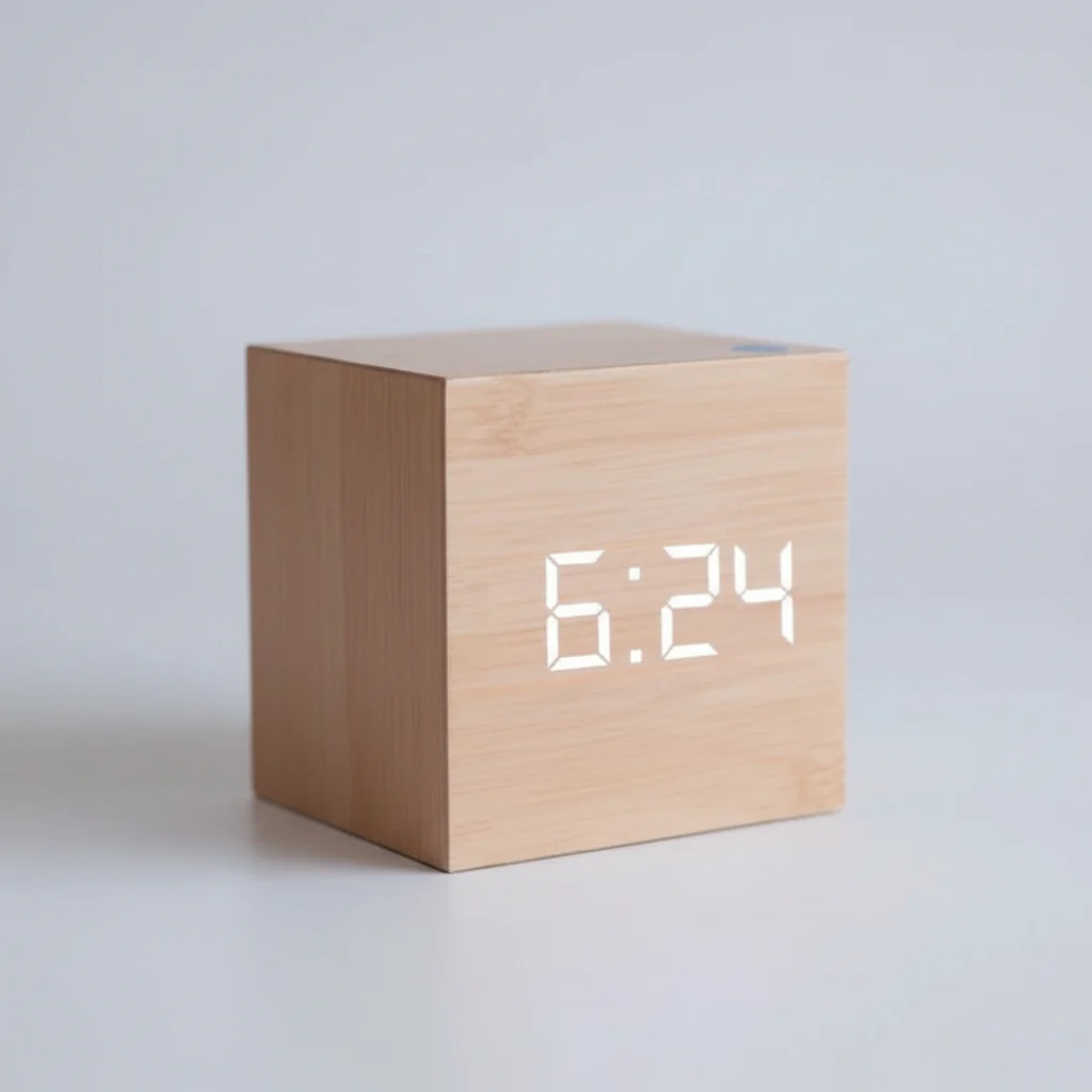 Wekker LED Hout Design Digitale Alarmklok Compact Modern Display - Image 8