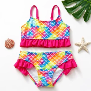 Costume Da Bagno Bambina Bikini Due Pezzi Volant