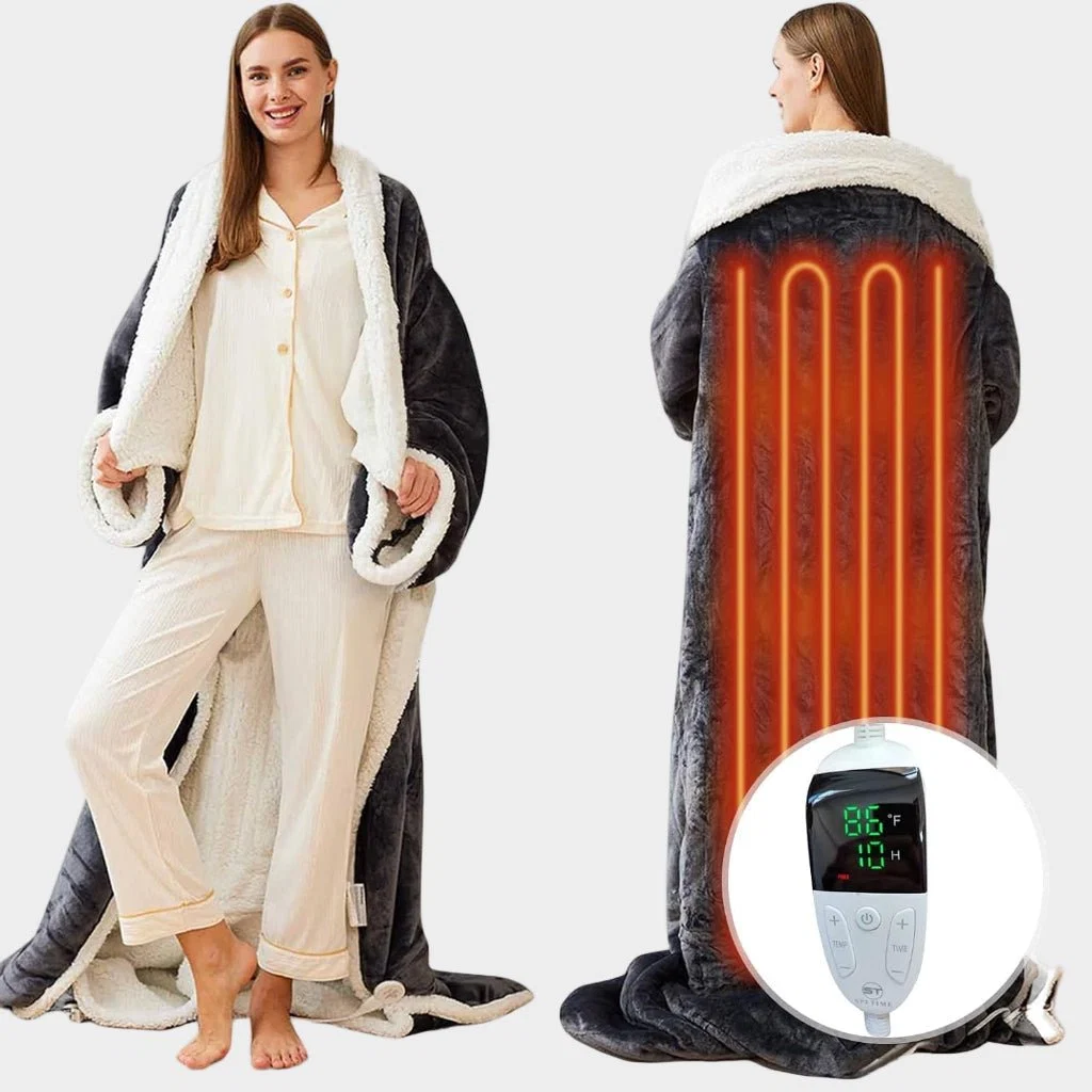 Elektrische Deken Verwarmd Sherpa Fleece Draagbare Warmtedeken - Image 5