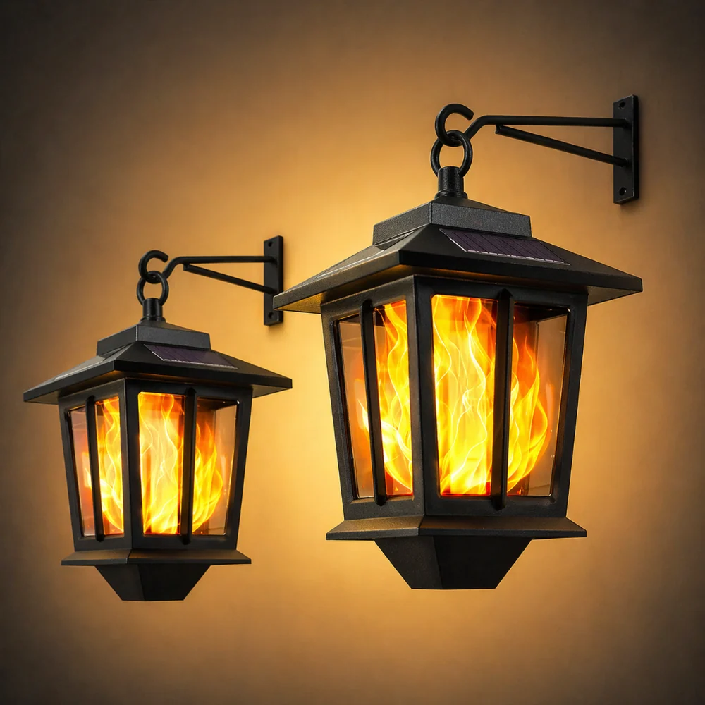 FlameLume - Solar LED Wandlamp met Vlam Effect voor Tuin en Terras - Image 6