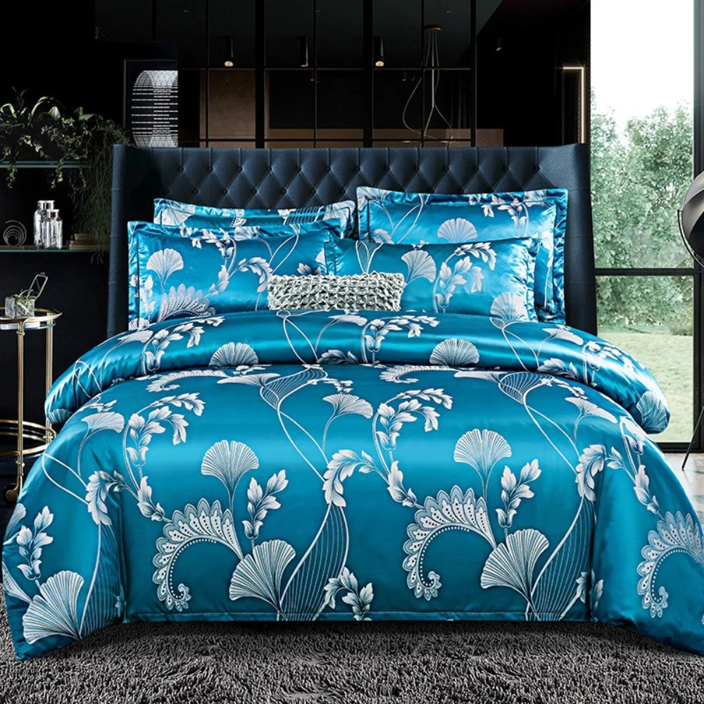 Dekbedovertrek Luxe Satijn Katoen Bloemen Design Beddengoed - Image 2