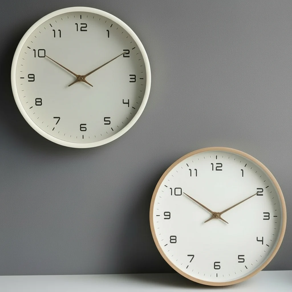 Wandklok Modern Houten Stil Design Klok Rond - Image 5