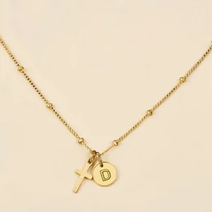 Moederdag Cadeau Ketting Dames Verstelbaar Kruis Hanger Initial