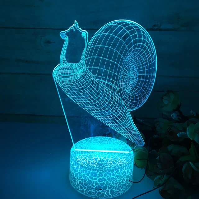 GlowSnail - 3D LED Nachtlampje met Kleurverandering en Dimbare Functie - Image 3
