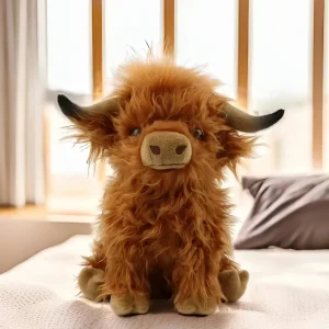 Peluche Mucca Highland Realistico Giocattolo Morbido Regalo