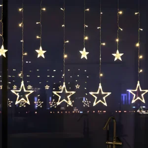 LED Lichtgordijn Sterren Raam Kerstdecoratie
