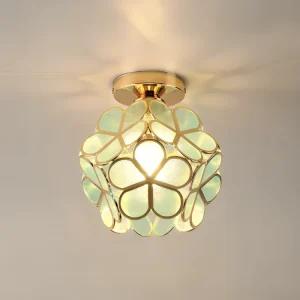 Retro Stijl Gekleurde PVC Plafondlamp met Bloemenpatroon