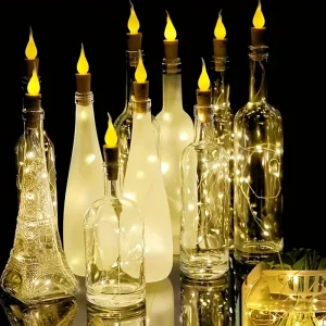 10 stuks LED Flessenlichten – Batterij-aangedreven Kerst- en Feestdecoratie