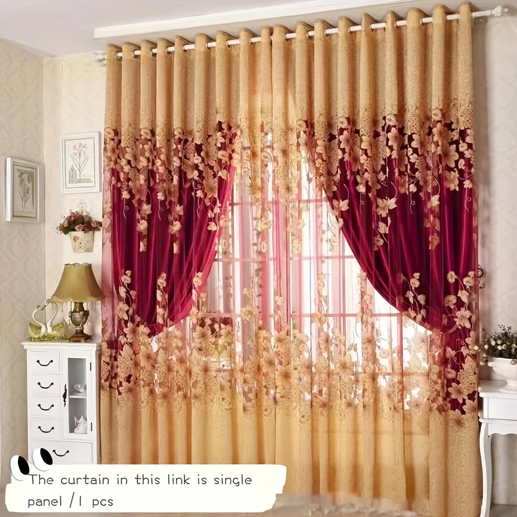 Europese Stijl Verduisterende Gordijn - Jacquard Dubbel Laag voor Slaapkamer en Woonkamer - Image 3