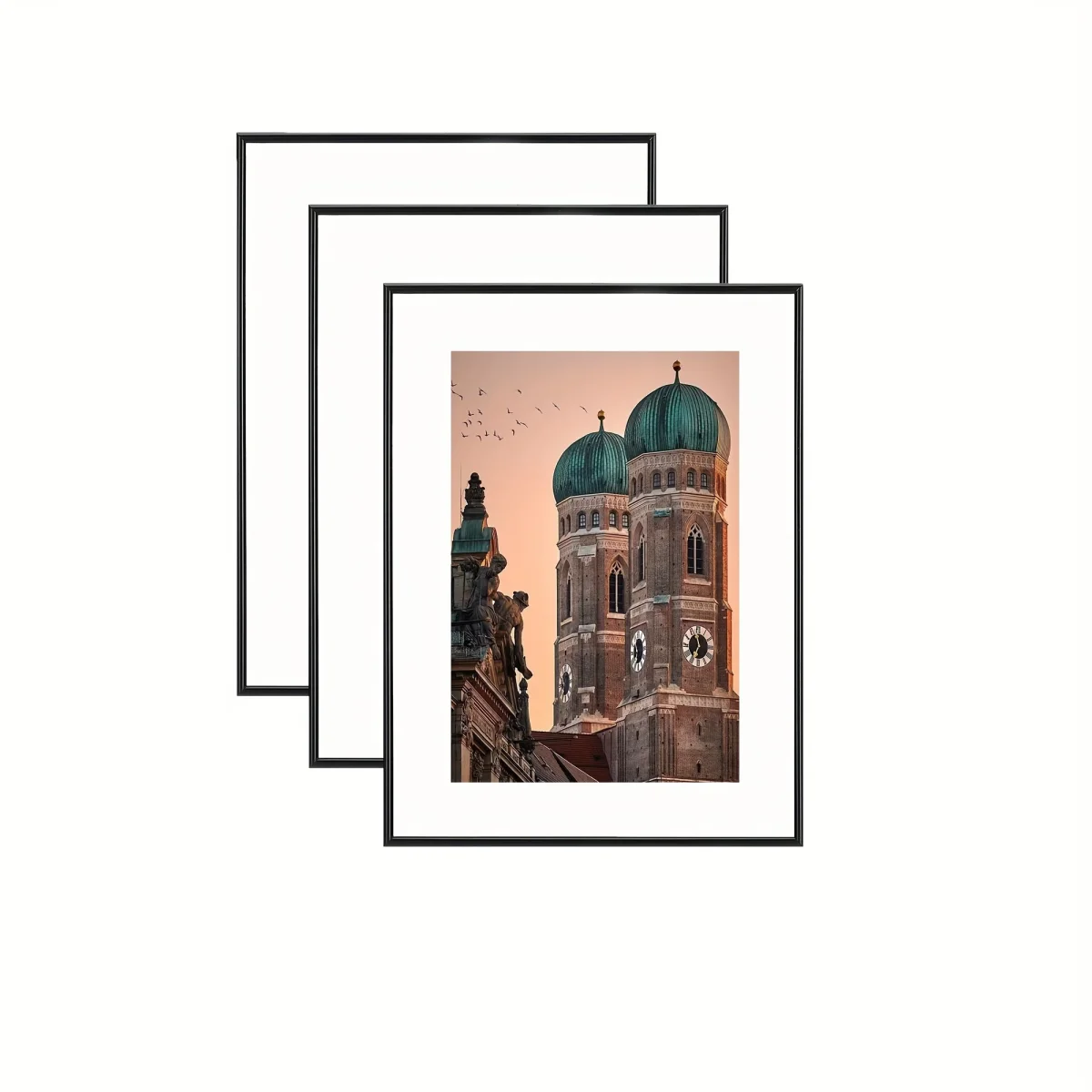 3-delige Fotolijsten Set - Voor Wand- en Tafelweergave, Ideaal voor Thuisdecoratie en Cadeaus, Zwart, Langwerpig - Image 6