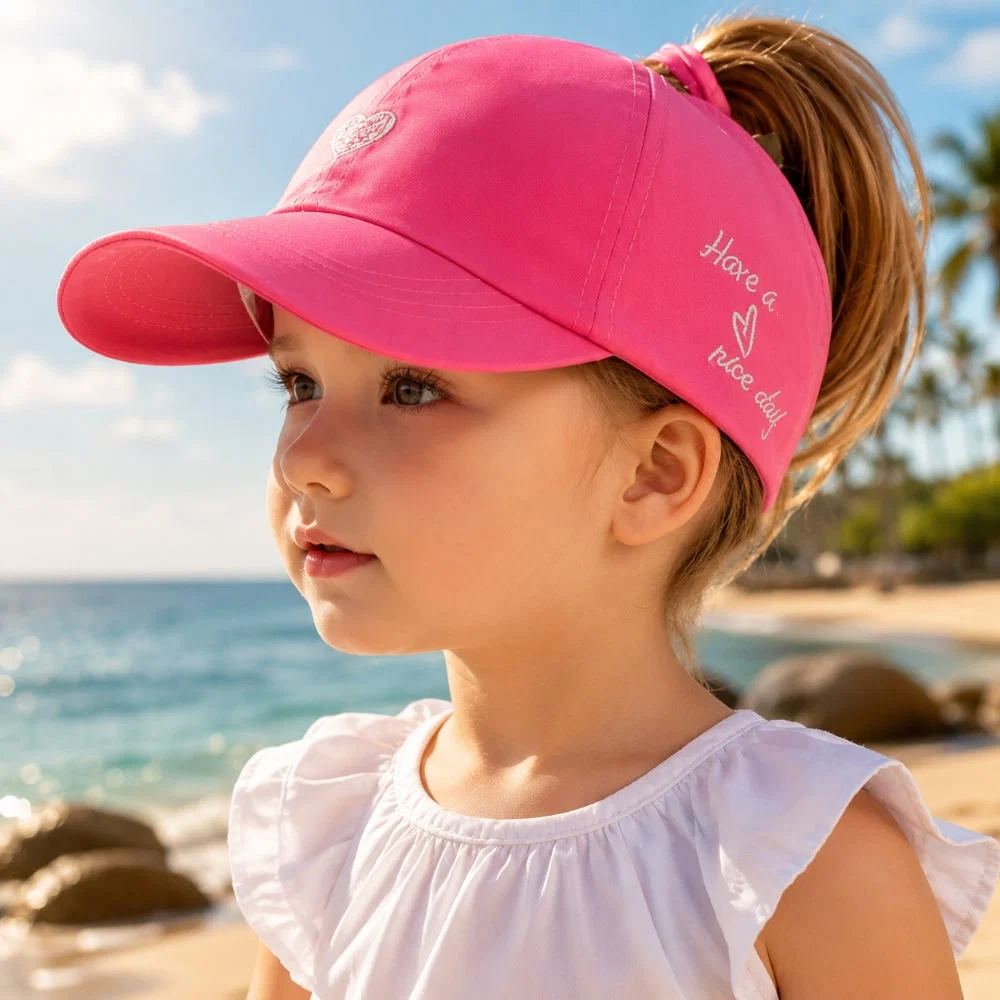 Cappello Bambina Cappello Baseball Apertura Coda Cavallo Casual