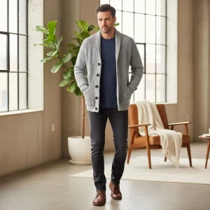 Cardigan Casual Maglia Bottoni