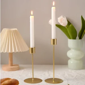 2 Stuks Metalen Kaarshouders – Tafeldecoratie voor Diner, Bruiloft, en Feestdagen