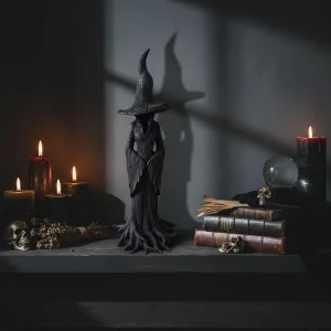 Decorazione Di Halloween Statuetta Strega Arredo Spettrale