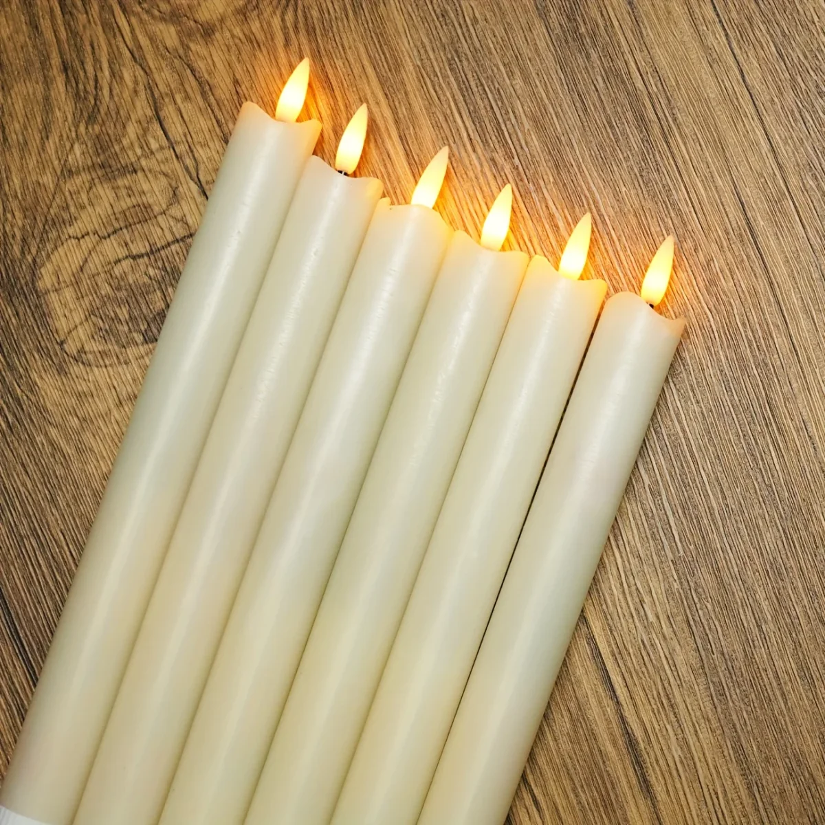 6x Echte Was Flameless Kegelkaarsen - Met Afstandsbediening, Ivoor Wit LED Kaarsen Voor Tafel- en Bruiloftdecoratie - Image 3