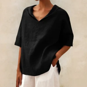 Donna Camicia Scollo V Manica Corta | Blusa Casual