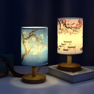 ZenGlow - Decoratieve Japanse Tafellamp met Houten Basis – Sfeerverlichting