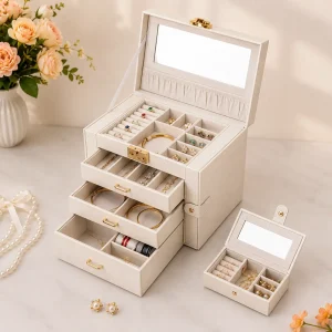 Moederdag Cadeau Sieraden Doos Organizer Lade Spiegel Opbergkast