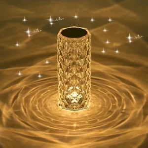 LumiKristal - Kristallen Diamant Bureaulamp met 3 Kleuren LED Verlichting