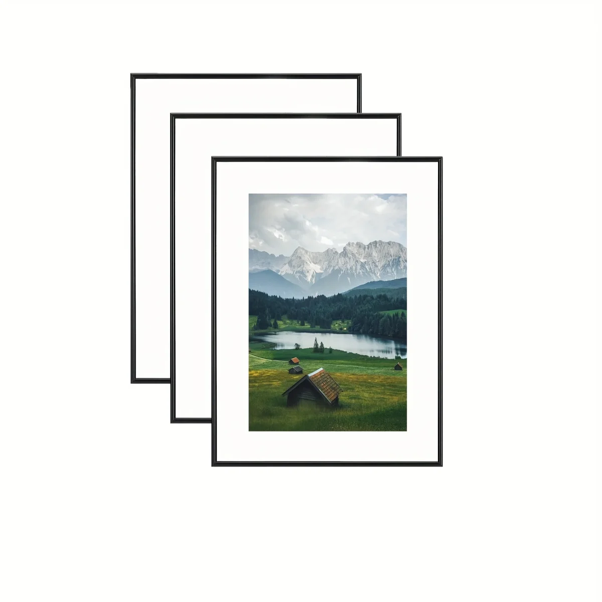 3-delige Fotolijsten Set - Voor Wand- en Tafelweergave, Ideaal voor Thuisdecoratie en Cadeaus, Zwart, Langwerpig - Image 7
