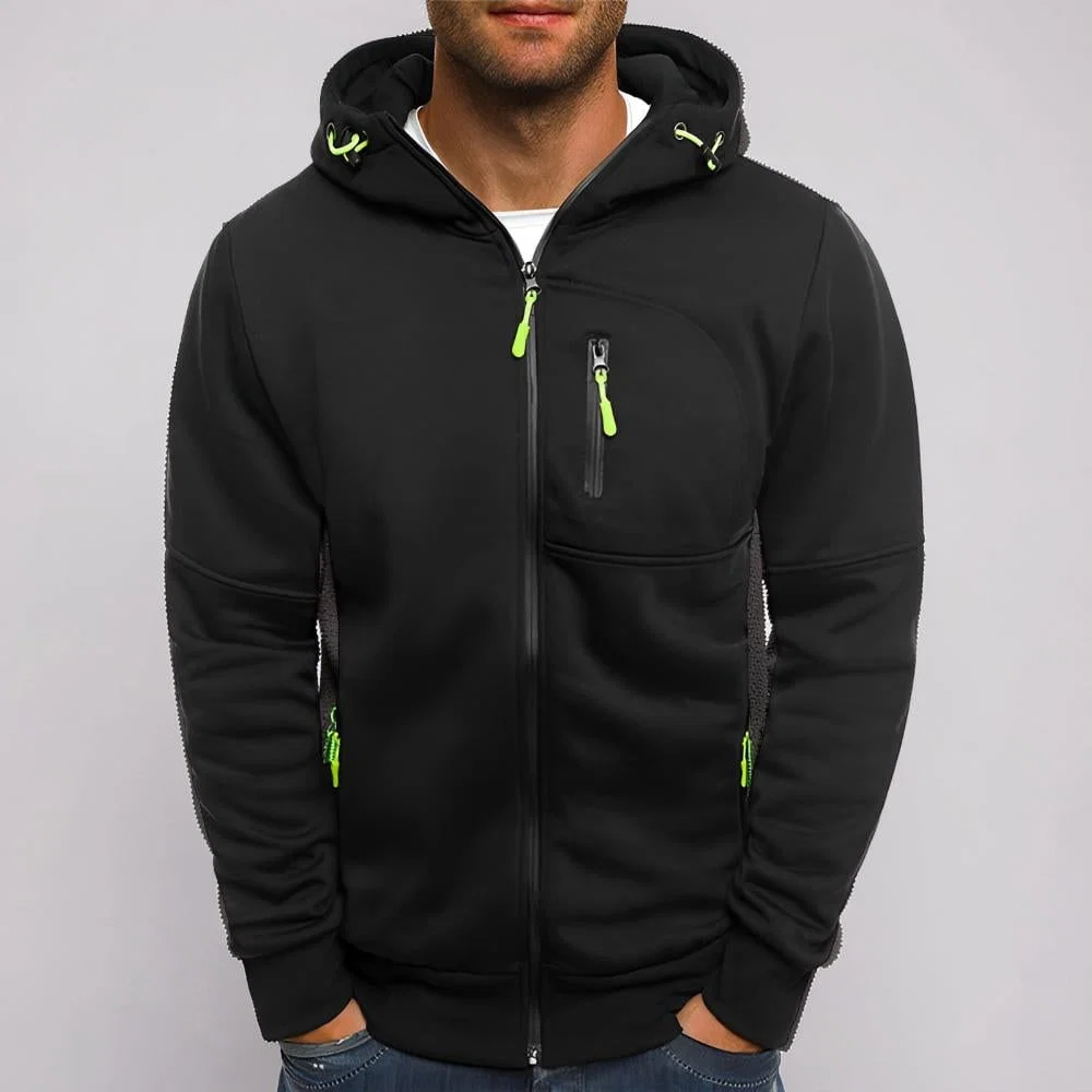 Uomo Felpa Cappuccio Felpa Zip Casual Uso Quotidiano - Image 5