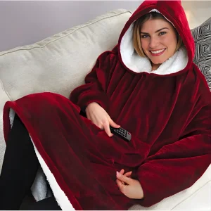 Fleece Hoodie Oversized Sherpa Reversible Warme Draagbare Deken