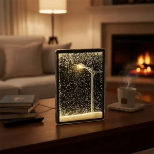 Lampada Decorativa Tavolo Effetto Neve Complemento Casa Unico