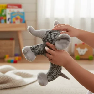 Peluche Interattivo Cane Giocattolo Masticare Corda Squeaker