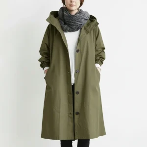 Trench Coat Impermeabile Cappuccio E Tasche
